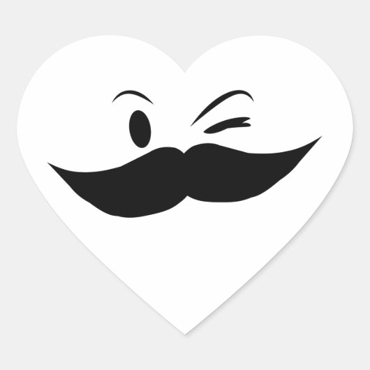 Sticker Cœur Moustache Kinky (Devant)
