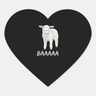 Sticker Cœur mouton de masque Mouflon drôle avec masque facia