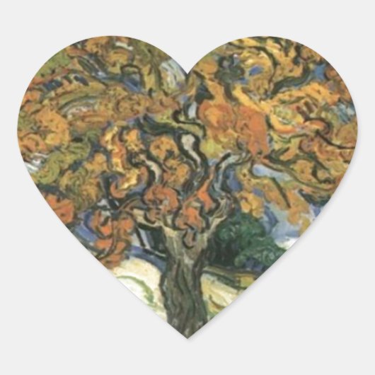 Sticker Cœur Mulberry Tree par van Gogh (Devant)