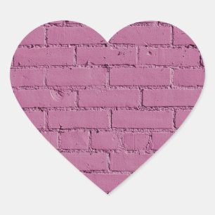 Sticker Cœur Mur en brique rose poudreux