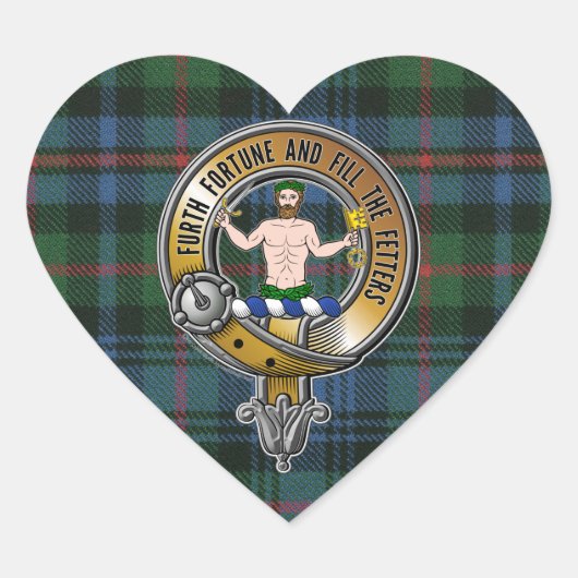 Sticker Cœur Murray Atholl Tartan & Badge (Devant)