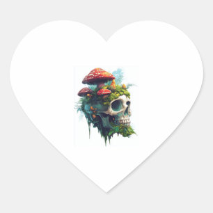 Sticker Cœur Mushroom Skull Grove