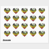 Sticker Cœur Musique reggae (Feuille)