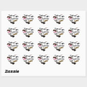 Sticker Cœur Mustache Collage Moustaches Populaire Ajouter un t (Feuille)