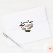 Sticker Cœur Mustache Collage Moustaches Populaire Ajouter un t (Enveloppe)