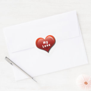 Sticker Cœur My Love Modern Red Heart