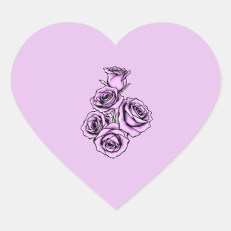 Sticker Cœur Mystical Purple Rose 