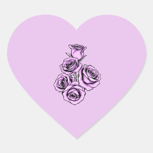 Sticker Cœur Mystical Purple Rose  (Devant)