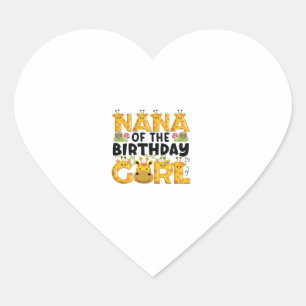 Sticker Cœur Nana 1er Anniversaire Girl Giraffe Theme Party Zoo