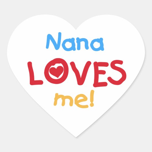 Sticker Cœur Nana aime mes t-shirts et cadeaux (Devant)