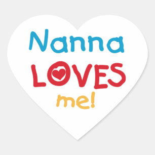 Sticker Cœur Nanna aime mes t-shirts et cadeaux