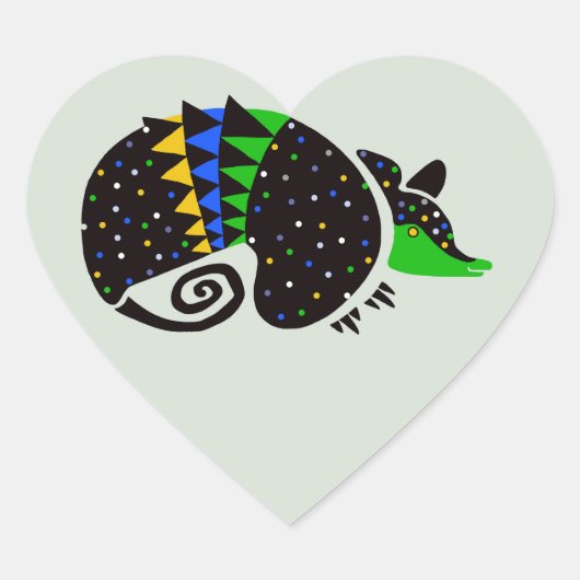 Sticker Cœur Nature - I love ARMADILLOS - Brésil - Vert (Devant)