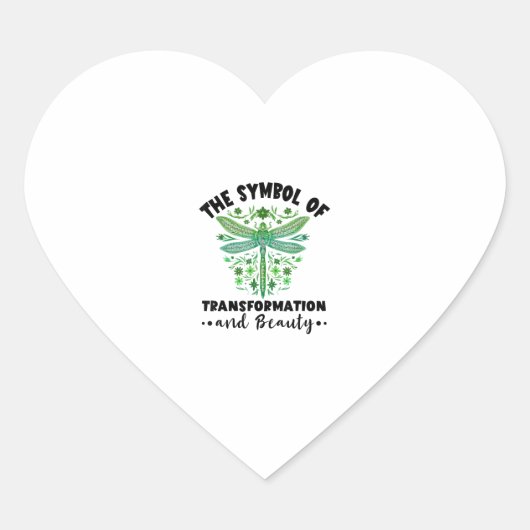 Sticker Cœur Nature Insect Dragonflies Transformation Beauty Dr (Devant)