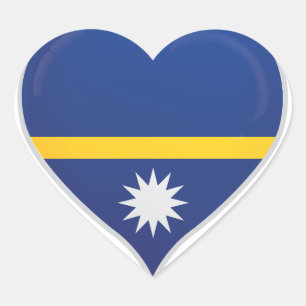 Sticker Cœur Nauru drapeau amour fierté