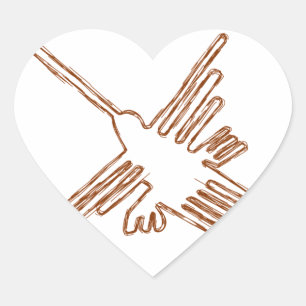 Sticker Cœur Nazca Lines Croquis de colibris