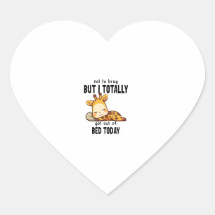 Sticker Cœur Ne pas Brag Lazy Giraffe Drôle Motivation