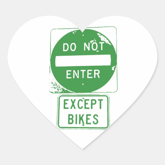 Sticker Cœur Ne pas entrer sauf les vélos (Devant)