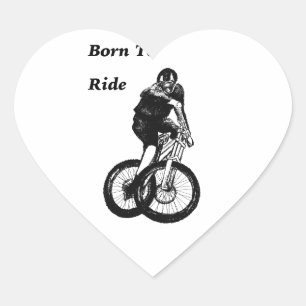 Sticker Cœur Né pour monter Cadeau cadeau Noël présent