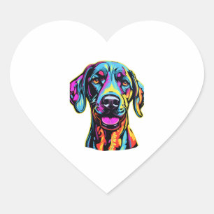 Sticker Cœur Neon Great Dane