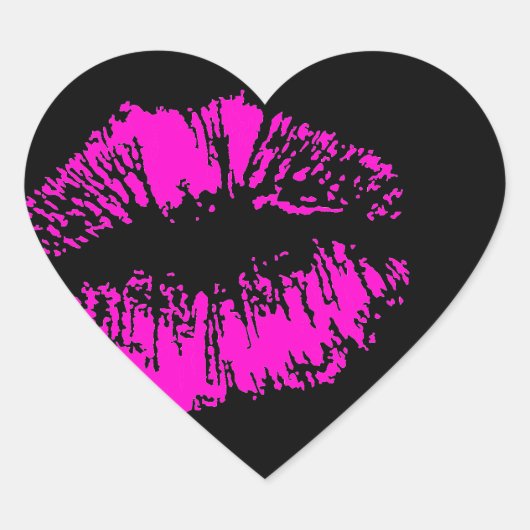 Sticker Cœur Neon Kiss (Devant)