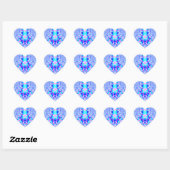 Sticker Cœur Neon rose et Blue Rocket Abstrait (Feuille)
