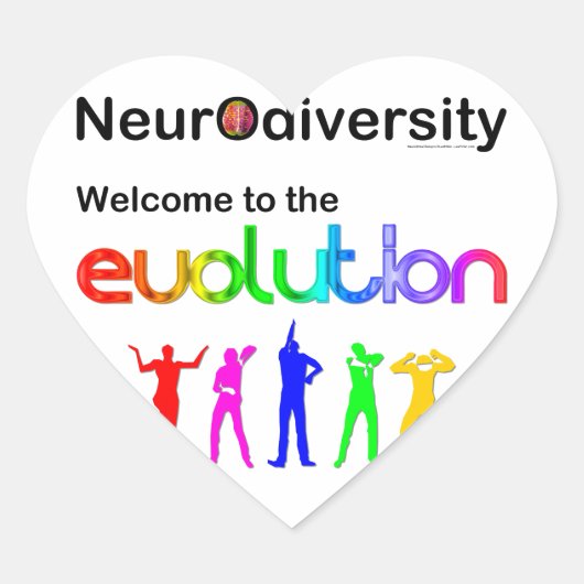 Sticker Cœur Neurodiversité Bienvenue dans l'Évolution (Devant)