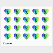Sticker Cœur New York Boogie Nights Guitare Rainbow (Feuille)