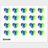 Sticker Cœur New York Boogie Nuits Saxophone Rainbow (Feuille)