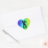 Sticker Cœur New York Boogie Nuits Saxophone Rainbow (Enveloppe)