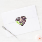 Sticker Cœur Noël au chimpanzé (Enveloppe)