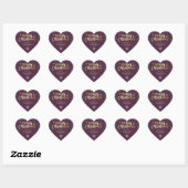Sticker Cœur Noel de flocon de neige doré violet (Feuille)