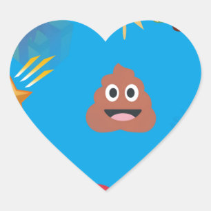 Sticker Cœur noël de poop émoji