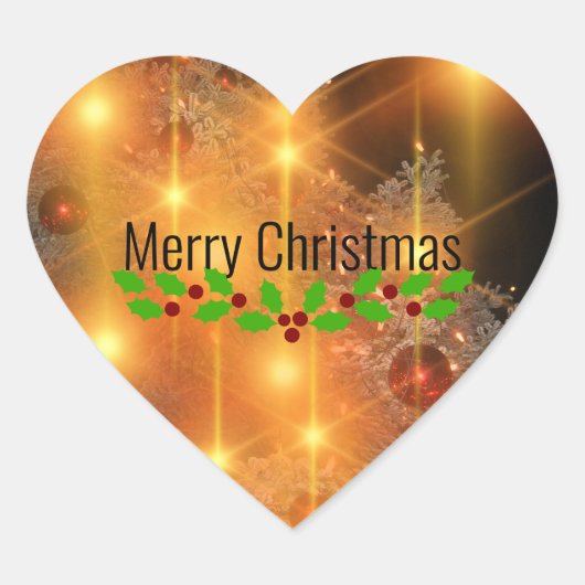 Sticker Cœur Noël doré (Devant)