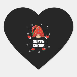 Sticker Cœur Noël Gnome Queen Gnome Famille Noël
