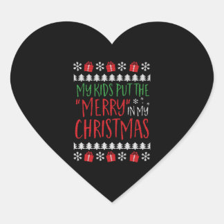 Sticker Cœur Noël - Mes enfants mettent la joie dans ma christm