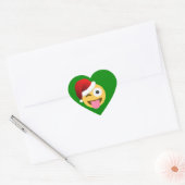 Sticker Cœur noël santa claus winking emoji (Enveloppe)