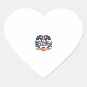 Sticker Cœur Nœud de pêche de Géorgie patriotique vintage 4 jui