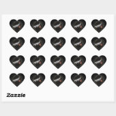 Sticker Cœur Noir et argent glam engagé (Feuille)