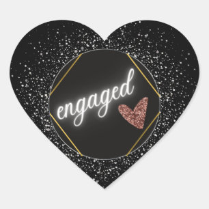 Sticker Cœur Noir et argent glam engagé