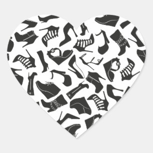 Sticker Cœur Noir Motif Chaussures pour femmes