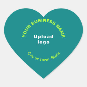 Sticker Cœur Nom de l'entreprise, logo, ville et état sur Turqu