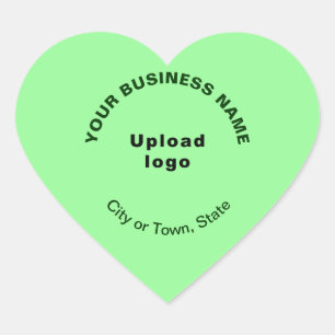 Sticker Cœur Nom de l'entreprise, logo, ville et état sur vert 