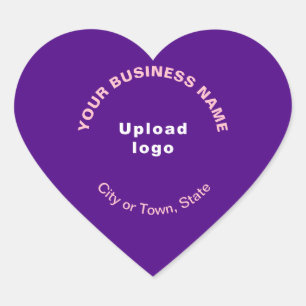 Sticker Cœur Nom de l'entreprise, logo, ville et état sur viole