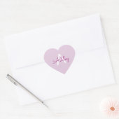 Sticker Cœur Nom de script & monogramme | Magenta & Violet clai (Enveloppe)