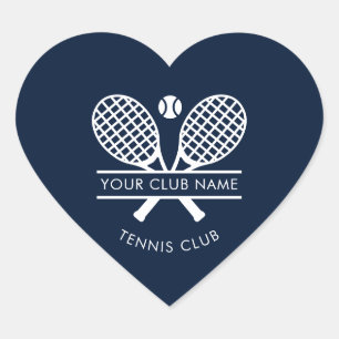 Sticker Cœur Nom du club de sport Tennis Minimaliste