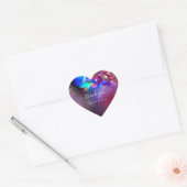 Sticker Cœur Nom du Merci 16e mariage nuptialHolographe violet (Enveloppe)