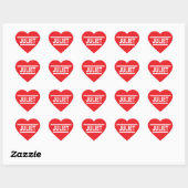 Sticker Cœur Nom personnalisé Red Heart (Feuille)