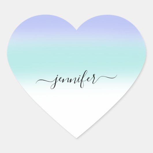 Sticker Cœur Nom Petite entreprise Merci Dusty Blue PurplePaste (Devant)