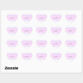Sticker Cœur Nom Petite entreprise Merci rose Ombre Ombre Paste (Feuille)