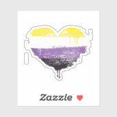 STICKER COEUR NON BINAIRE (Feuille)